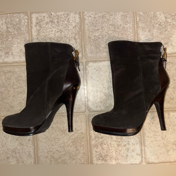 Michael Kors Chocolate Brown Webster Belted Bootie - Picture 1 of 11